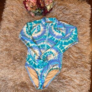 JCrew Girls Zip-up Rash Guard One Piece